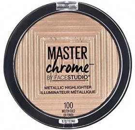 Poudre Maybelline Master Chrome Enlumineur Metallique, n°100 Molten Gold, en lot de 6p