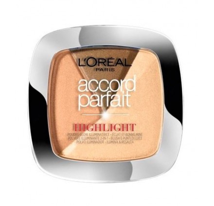 Poudre l'Oréal Accord Parfait Highlight 102.D Doré Glow, en lot de 6p